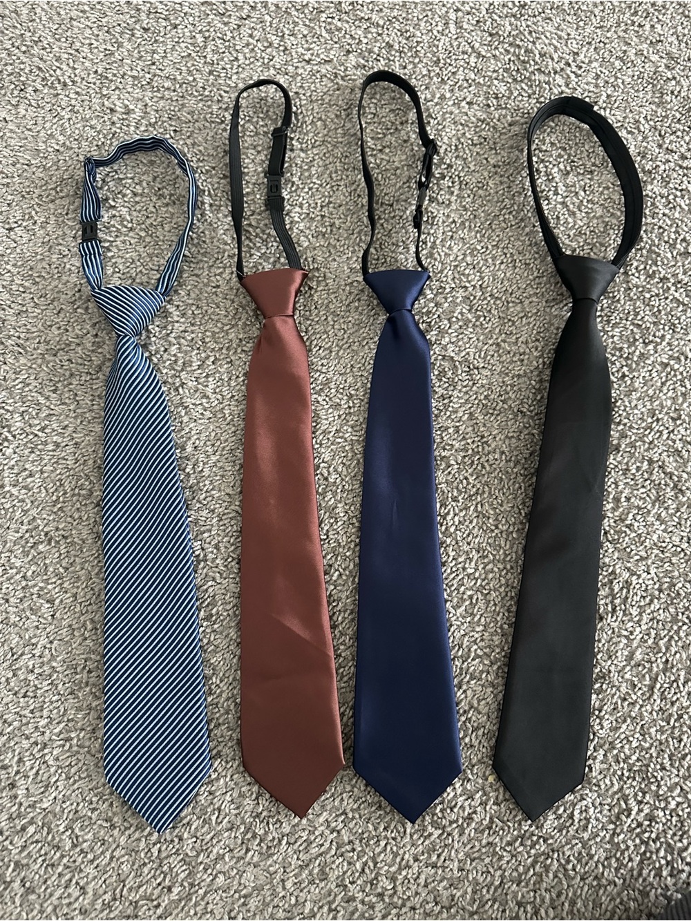 Amazon Boys Neck Tie Set - Blue Stripe, Rust, Navy, Black